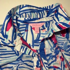 Lilly Pulitzer cotton day dress w roll up sleeves
